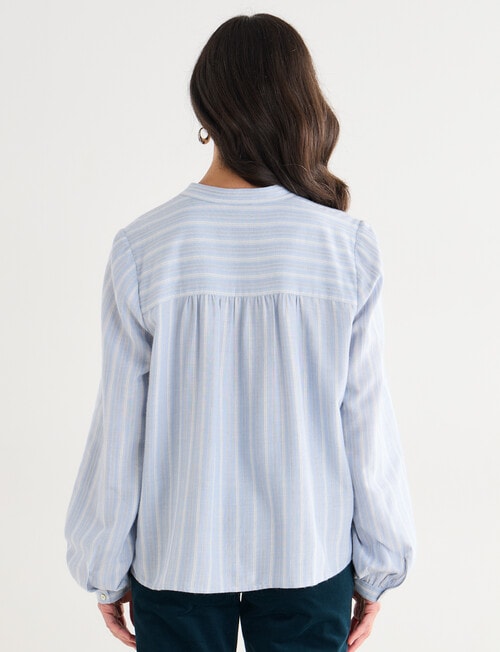 Ella J Textured Stripe Knit Top, Aqua product photo View 02 L