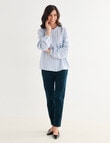 Ella J Textured Stripe Knit Top, Aqua product photo View 03 S