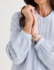 Ella J Textured Stripe Knit Top, Aqua product photo View 05 S
