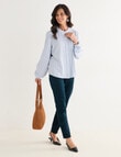 Ella J Textured Stripe Knit Top, Aqua product photo View 08 S