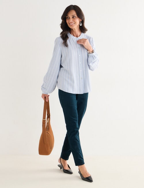 Ella J Textured Stripe Knit Top, Aqua product photo View 08 L