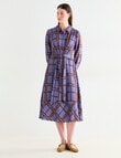 Jigsaw Oxford Shirt Dress, Plum Check product photo