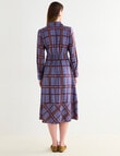 Jigsaw Oxford Shirt Dress, Plum Check product photo View 02 S