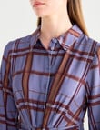 Jigsaw Oxford Shirt Dress, Plum Check product photo View 04 S