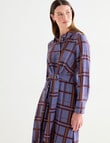 Jigsaw Oxford Shirt Dress, Plum Check product photo View 05 S