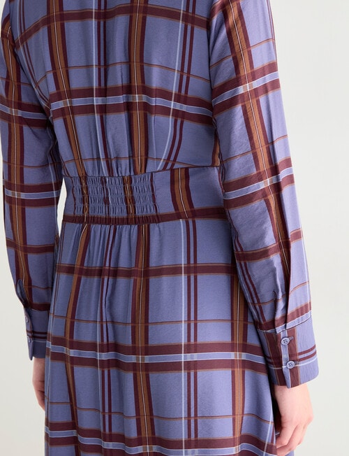 Jigsaw Oxford Shirt Dress, Plum Check product photo View 08 L
