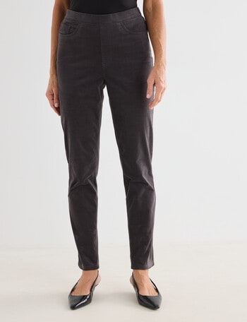 Ella J Pull on Cord Pant, Cocoa product photo