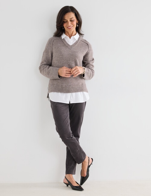 Ella J Pull on Cord Pant, Cocoa product photo View 03 L