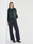 Jigsaw Sawyer Gather Neck Shirt, Forest Green Check product photo View 03 S