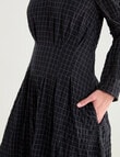 Jigsaw Define Pleat Waist Long Sleeve Dress, Black & White product photo View 04 S