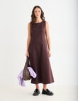 Mineral Reiko Midi Denim Dress, Ground Coffee product photo