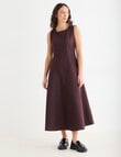Mineral Reiko Midi Denim Dress, Ground Coffee product photo View 07 S