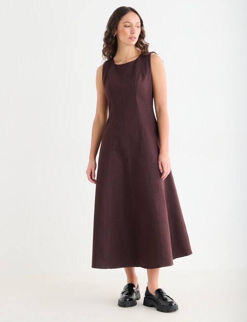 Mineral Reiko Midi Denim Dress, Ground Coffee product photo View 07 L
