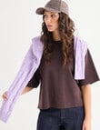 Mineral Boxy Crop Shortsleeve Tee, Ground Coffee product photo