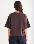 Mineral Boxy Crop Shortsleeve Tee, Ground Coffee product photo View 02 S