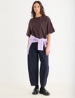 Mineral Boxy Crop Shortsleeve Tee, Ground Coffee product photo View 03 S