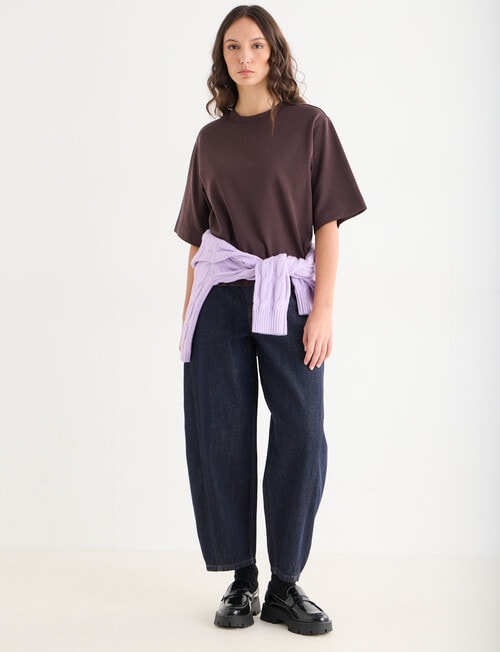 Mineral Boxy Crop Shortsleeve Tee, Ground Coffee product photo View 03 L