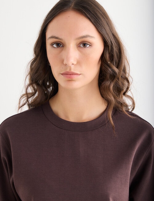 Mineral Boxy Crop Shortsleeve Tee, Ground Coffee product photo View 04 L