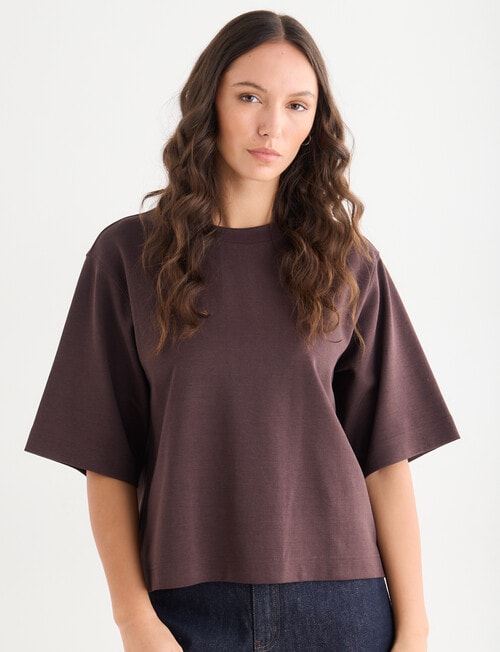 Mineral Boxy Crop Shortsleeve Tee, Ground Coffee product photo View 05 L
