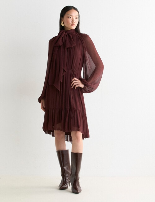 State of play Leia Mini Dress, Dark Cherry product photo View 08 L