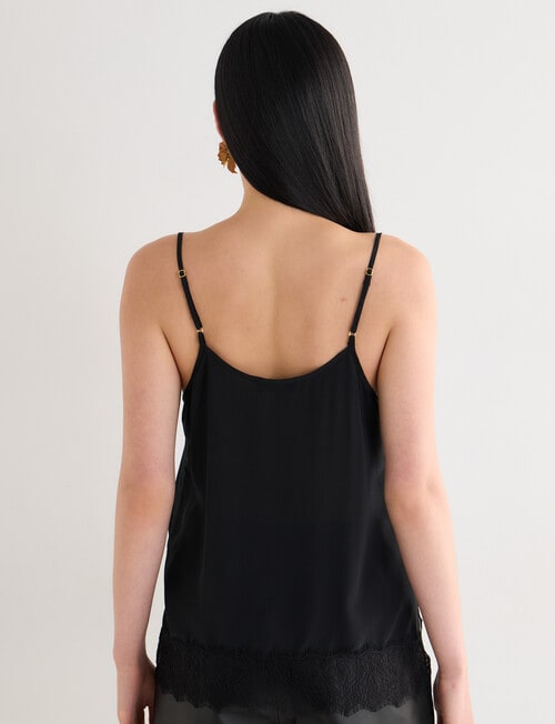 State of play Silk Lace Cami, Black product photo View 02 L