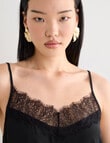 State of play Silk Lace Cami, Black product photo View 04 S