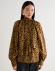 State of play Octavia Blouse, Tortoiseshell Print product photo View 07 S