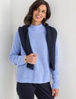 Ella J Merino Funnel Neck Jumper, Pale Blue product photo