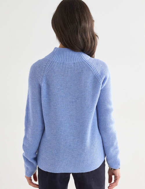 Ella J Merino Funnel Neck Jumper, Pale Blue product photo View 02 L