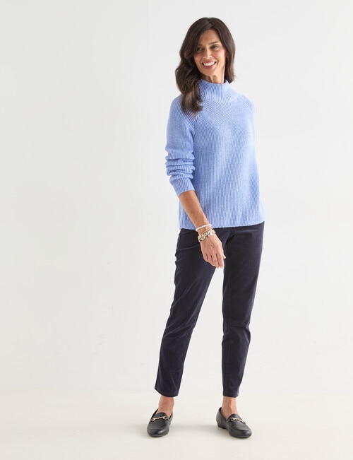 Ella J Merino Funnel Neck Jumper, Pale Blue product photo View 03 L
