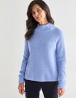 Ella J Merino Funnel Neck Jumper, Pale Blue product photo View 05 S