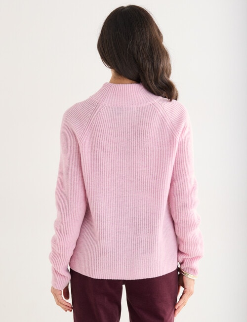 Ella J Merino Funnel Neck Jumper, Pale Pink product photo View 02 L