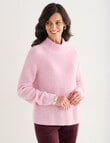 Ella J Merino Funnel Neck Jumper, Pale Pink product photo View 08 S