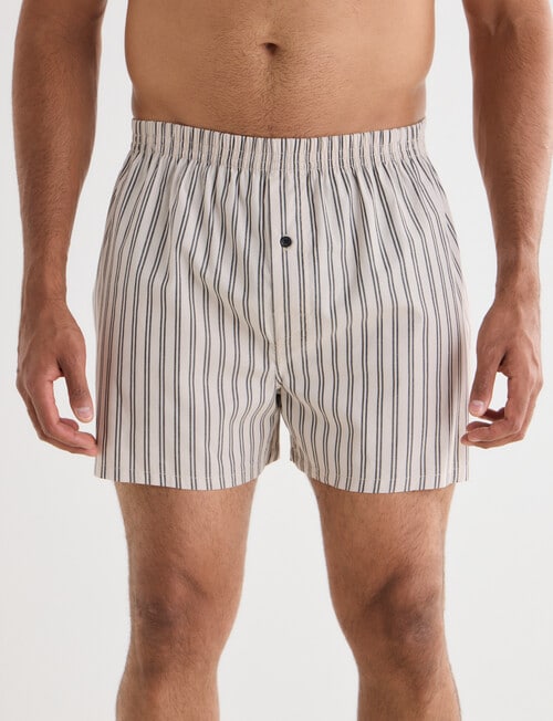 Chisel Check & Stripe Boxer Short, 3-Pack, Black & Beige product photo View 02 L