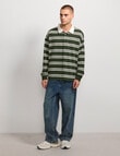 AIR SPACE Yarn Dyed Stripe Polo Shirt, Green product photo View 04 S