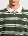 AIR SPACE Yarn Dyed Stripe Polo Shirt, Green product photo View 05 S