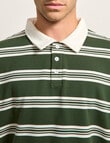 AIR SPACE Yarn Dyed Stripe Polo Shirt, Green product photo View 05 S