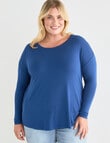 Bodycode Curve Long Sleeve Boxy Tee, Azure product photo