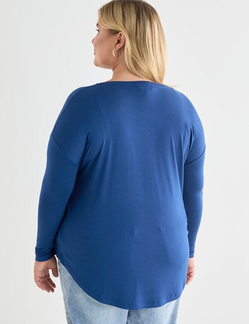 Bodycode Curve Long Sleeve Boxy Tee, Azure product photo View 02 L