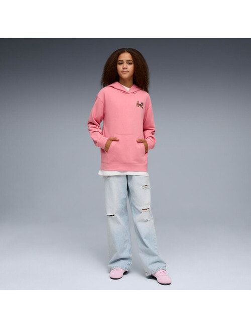 Puma Mid 90s Graphic Relaxed Fit Hoodie, Wild Pink product photo View 02 L