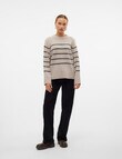 Vero Moda Flawless Long Sleeve Pullover, Mink & Grey Stripe product photo View 04 S