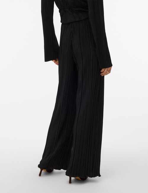 Vero Moda Elisa Plisse Pant, Black product photo View 02 L