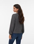 Vero Moda Lea Long Sleeve Cardigan, Ashphalt product photo View 02 S