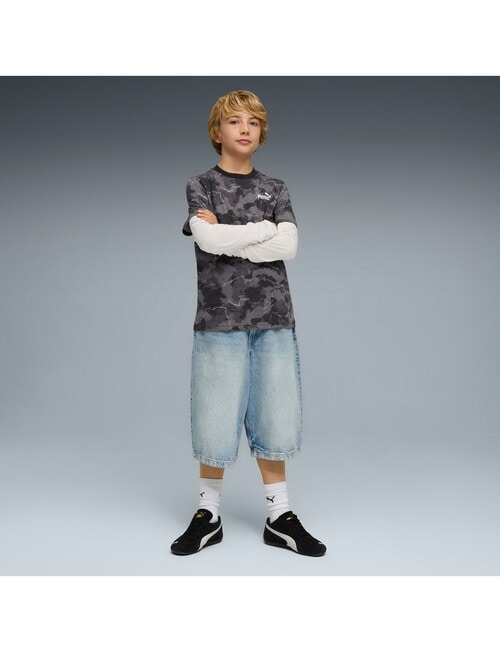 Puma All Over Print Camo Short Sleeve Tee, Black product photo View 05 L