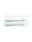 Kikkaboo Silicone Spoons & Case, 2-Pack, Sage product photo