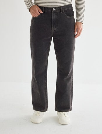 Gasoline Straight Leg Jean, Washed Black product photo