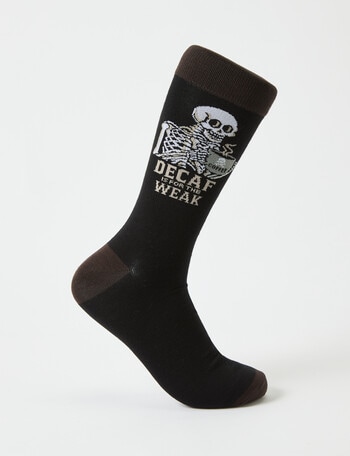 Mazzoni Decaf Is For The Weak Viscose Rayon from Bamboo Crew Sock, Black product photo
