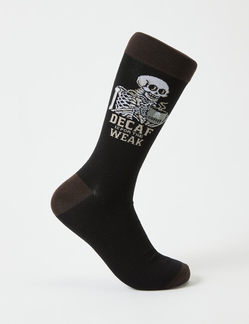 Mazzoni Decaf Is For The Weak Viscose Rayon from Bamboo Crew Sock, Black product photo