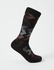 Mazzoni Zig Zag Viscose Rayon from Bamboo Crew Sock, Plum product photo