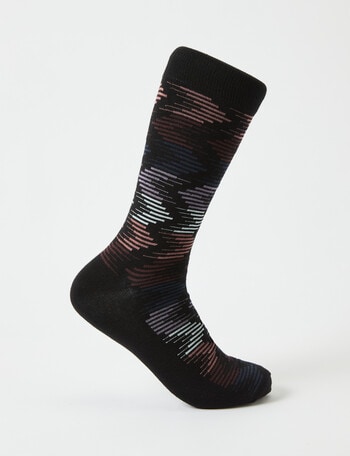 Mazzoni Zig Zag Viscose Rayon from Bamboo Crew Sock, Plum product photo